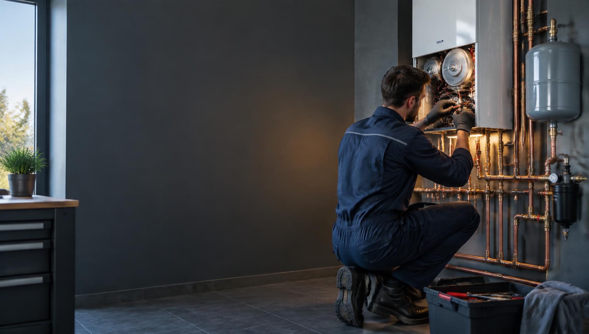 Kombi bakımı yapan profesyonel teknik servis uzmanı